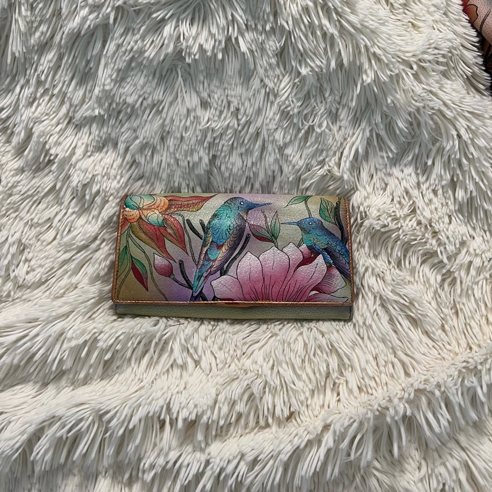 Floral Hummingbird Trifold Wallet - Multicolor
